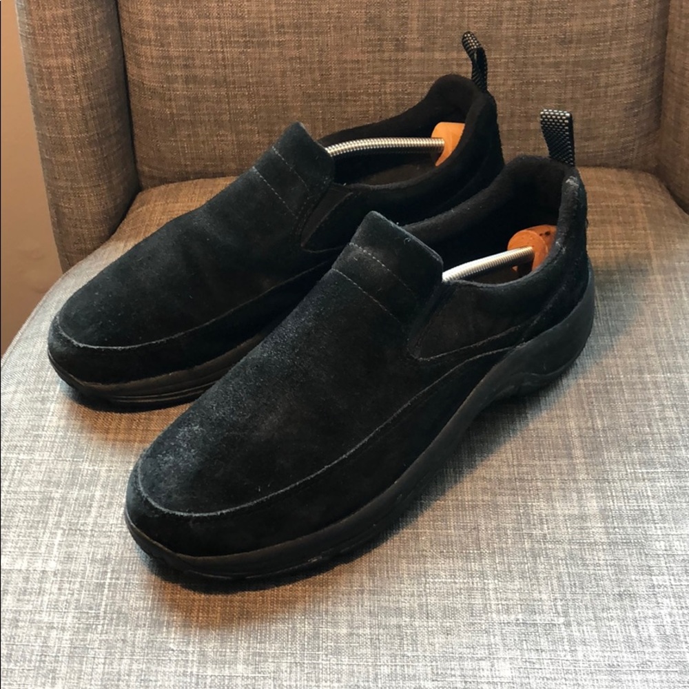 L.L. Bean Comfort Mocs Suede Shoes Size 8.5 Black